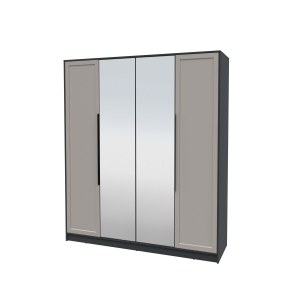 Шкаф распашной Тренд КТ-Ш4 (з) (Антрацит ЛДСП/ Луна ЛМДФ) Ш1800 В2128 Г547